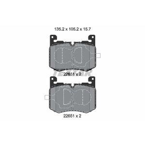 Kit de plaquettes de frein, frein à disque Q+ TEXTAR 2265101