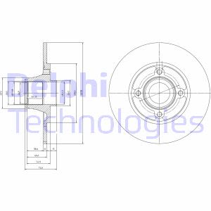 Remschijf DELPHI BG9033RS achter, volledig, 1 Stuk