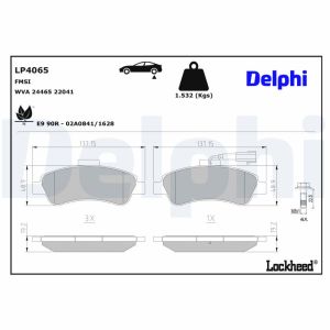 Conjunto de pastilhas de travão DELPHI LP4065