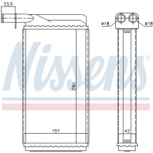 Intercambiador de calor, calefacción interior NISSENS 73385