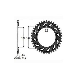 Tandwiel achter SUNSTAR SUNR1-3577-50