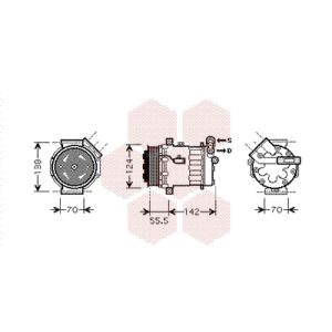 Compresseur de climatisation VAN WEZEL 3700K447