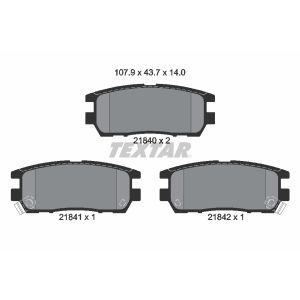 Bremsbelagsatz TEXTAR 2184002, Hinten