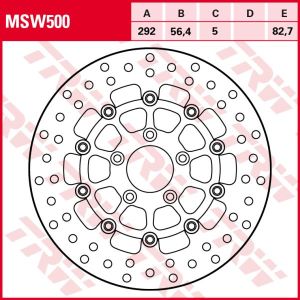 Disco de travão TRW MSW500, 1 Peça