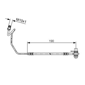Tubo do travão flexível traseiro, esquerdo BOSCH 1 987 481 535