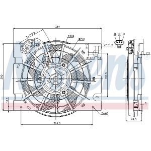 Ventilador, condensador de aire acondicionado NISSENS 85186