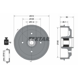 Bremstrommel TEXTAR 94041800