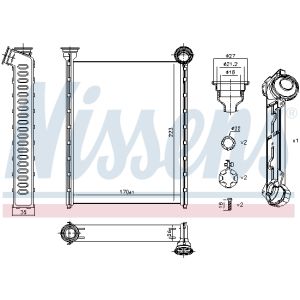 Intercambiador de calor, calefacción interior NISSENS 71162