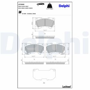 Conjunto de pastilhas de travão DELPHI LP3960