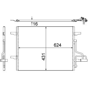 Condensador, sistema de ar condicionado MAHLE AC 732 000S