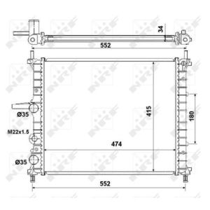 Radiator, motorkoeling NRF 53227