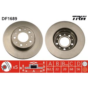 Disco de travão TRW DF1689
