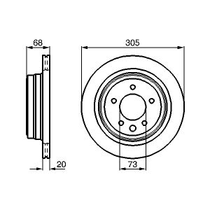 Disque de frein BOSCH 0 986 478 660 à l'arrière, ventilé, 1 pièce