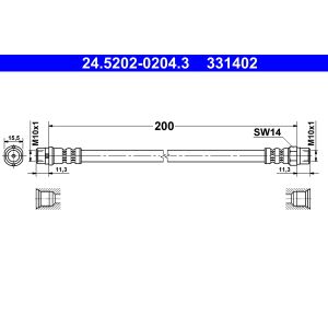 Bremsschlauch ATE 24.5202-0204.3