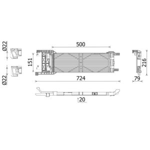 Arrefecedor de óleo (365, com entrada de sensor) MAHLE CLC 325 000P