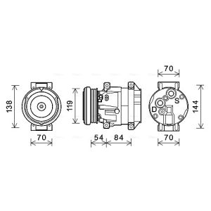 Compressor, ar condicionado AVA COOLING CTAK055