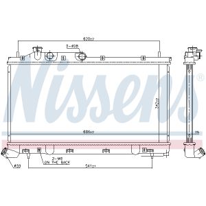 Radiador, refrigeración de motor NISSENS 67743