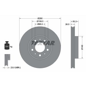 Disque de frein TEXTAR 92066700, avant, ventilé , 1 pièce