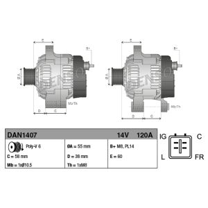 Drehstromlichtmaschine DENSO DAN1407