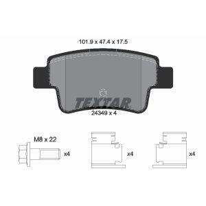 Set di pastiglie freno TEXTAR 2434901, indietro