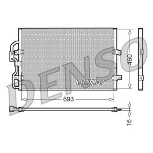 Condensador, sistema de ar condicionado DENSO DCN07040