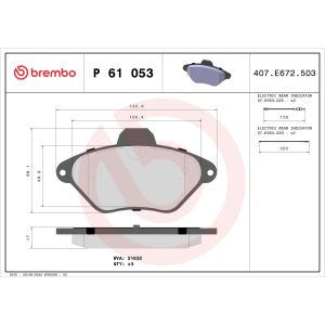 Levyjarrun jarrupalasarja BREMBO P 61 053