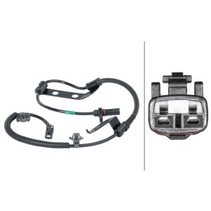 Sensor do ABS traseiro, direito HELLA 6PU 012 679-841