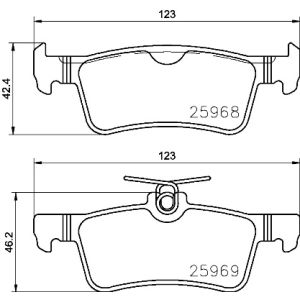 Juego de pastillas de freno BREMBO P 61 126, atrás