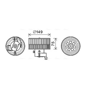 Moteur électrique, ventilateur d'habitacle AVA COOLING MS8619