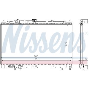 Radiador, refrigeración de motor NISSENS 628591