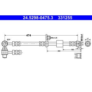 Bremsschlauch ATE 24.5298-0475.3