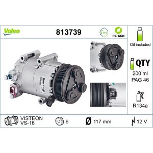 Compressor, ar condicionado VALEO 813739
