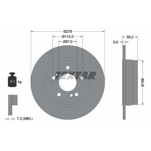 Disco de freno TEXTAR 92058000 hinten, macizo, 1 Pieza