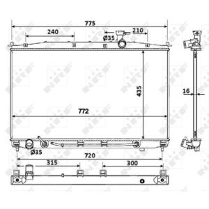 Radiator, motorkoeling NRF 53943