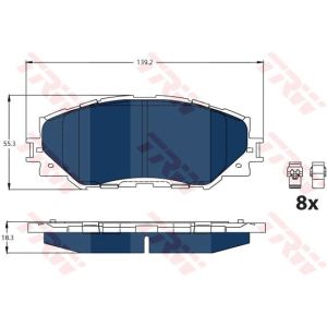 Bremsbelagsatz TRW GDB3425BTE, Vorne