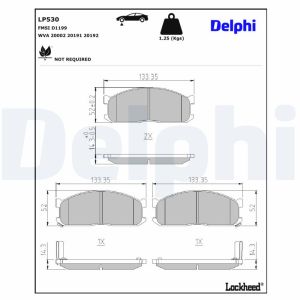 Conjunto de pastilhas de travão DELPHI LP530, frente