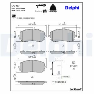 Bremsbelagsatz DELPHI LP3437, Vorne