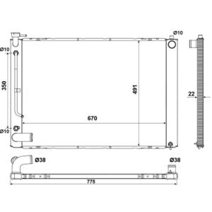 Radiator, motorkoeling NRF 53974