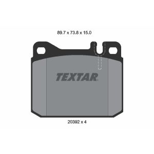 Kit de plaquettes de frein, frein à disque TEXTAR 2039204, Avant