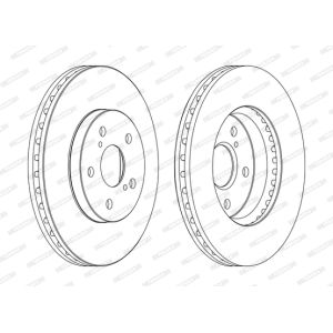 Discos de freno FERODO DDF1446C delantero, ventilado , 2 Pieza