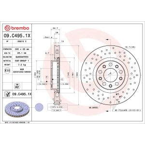 Disco de travão - Xtra BREMBO 09.C495.1X