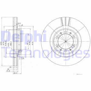 Jarrulevy DELPHI BG3099 etupuolella/tuuletettu/2 kpl