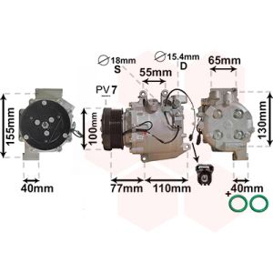 Compresor, aire acondicionado VAN WEZEL 2500K208