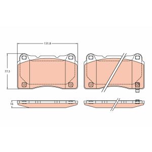 Bremsbelagsatz, Scheibenbremse TRW GDB2237
