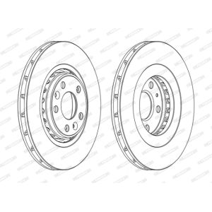 Discos de freno FERODO DDF1727C delantero, ventilado , 2 Pieza