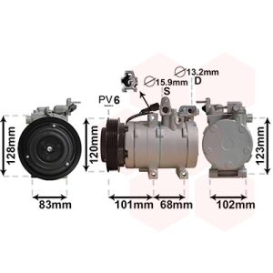 Compressor, ar condicionado VAN WEZEL 8200K123