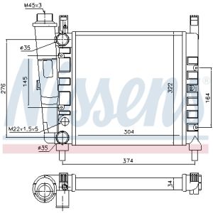 Radiatore, raffreddamento motore NISSENS 61930