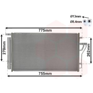 Condensator, airconditioning VAN WEZEL 82005279