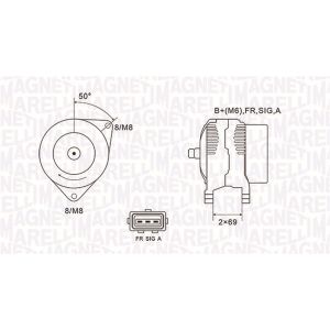 Kolmivaiheinen laturi MAGNETI MARELLI 063731857010