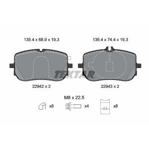 Conjunto de pastilhas de travão TEXTAR 2294201, Frente